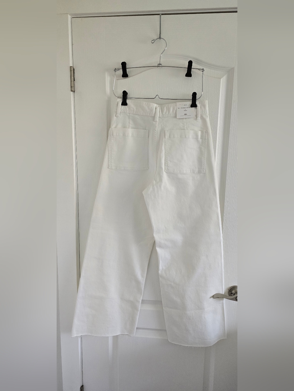 Zara White Wide-Leg Trousers - Picture 3 of 4